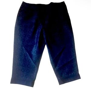 BNWOT Streetwear Diamond Pattern Iridescent Cropped Denim Trousers SZ 20w